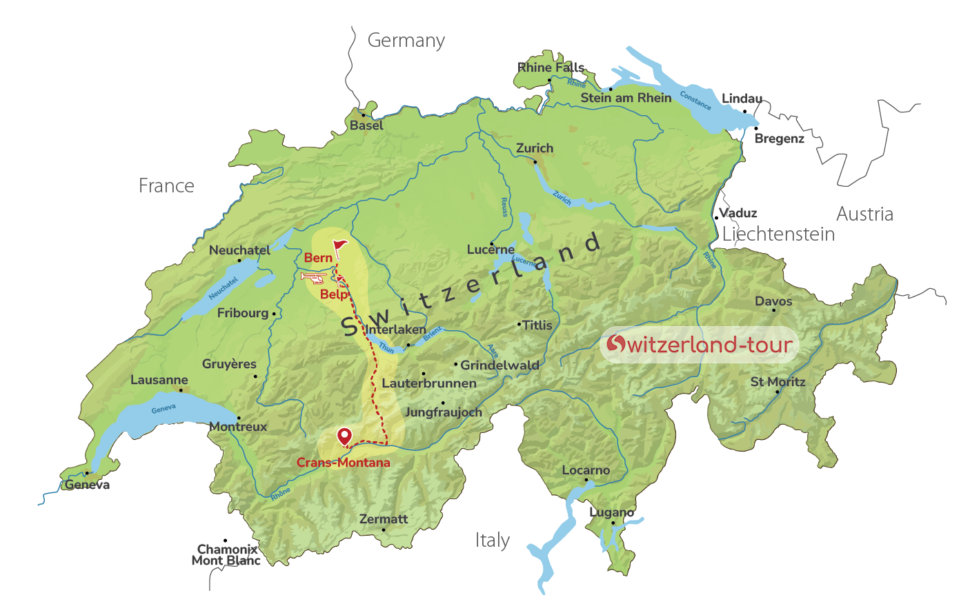 Between Heaven & Bern: Walking & Helicopter Tour from Crans-Montana