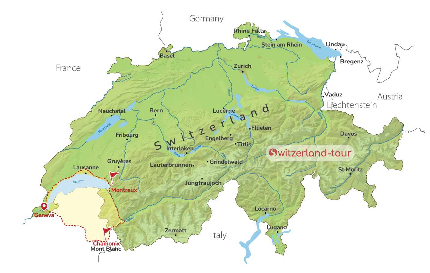 Chamonix in France & Swiss Montreux on a Private Trip from Geneva