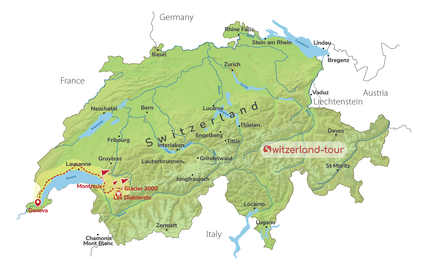 Glacier 3000 & Montreux on a Private Day Trip from Geneva