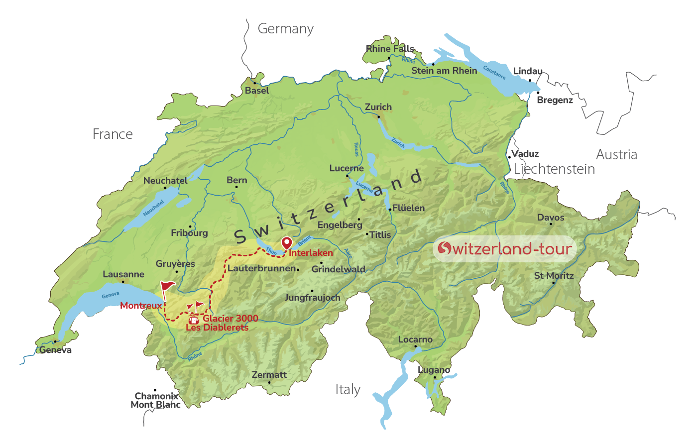 Glacier 3000 & Montreux on a Private Day Trip from Interlaken