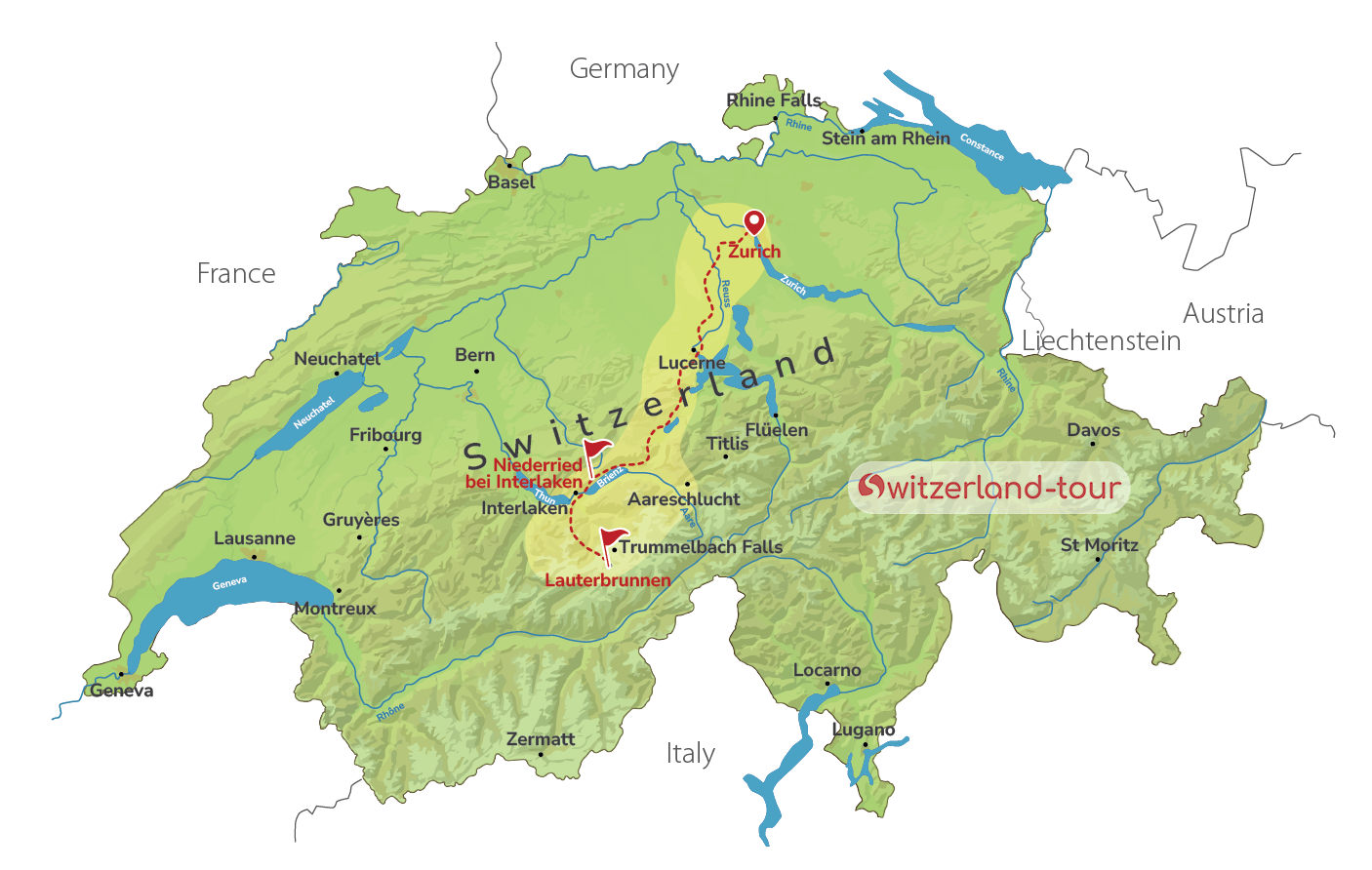 Guided Tour: Mürren Via Ferrata and Private Lakeside Picnic from Zurich