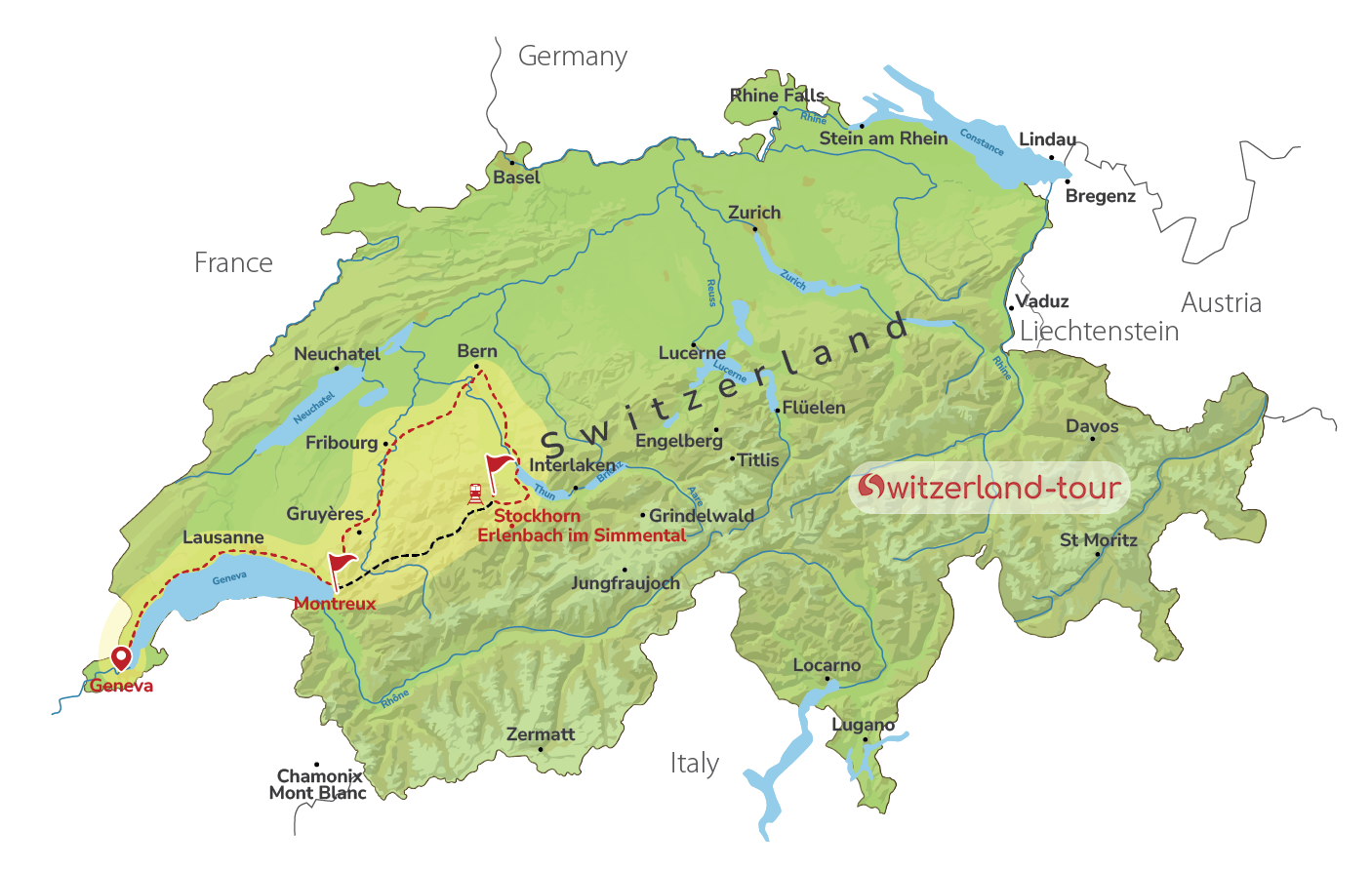 Scenic Switzerland with Golden Pass Express - Private Day Trip from Geneva