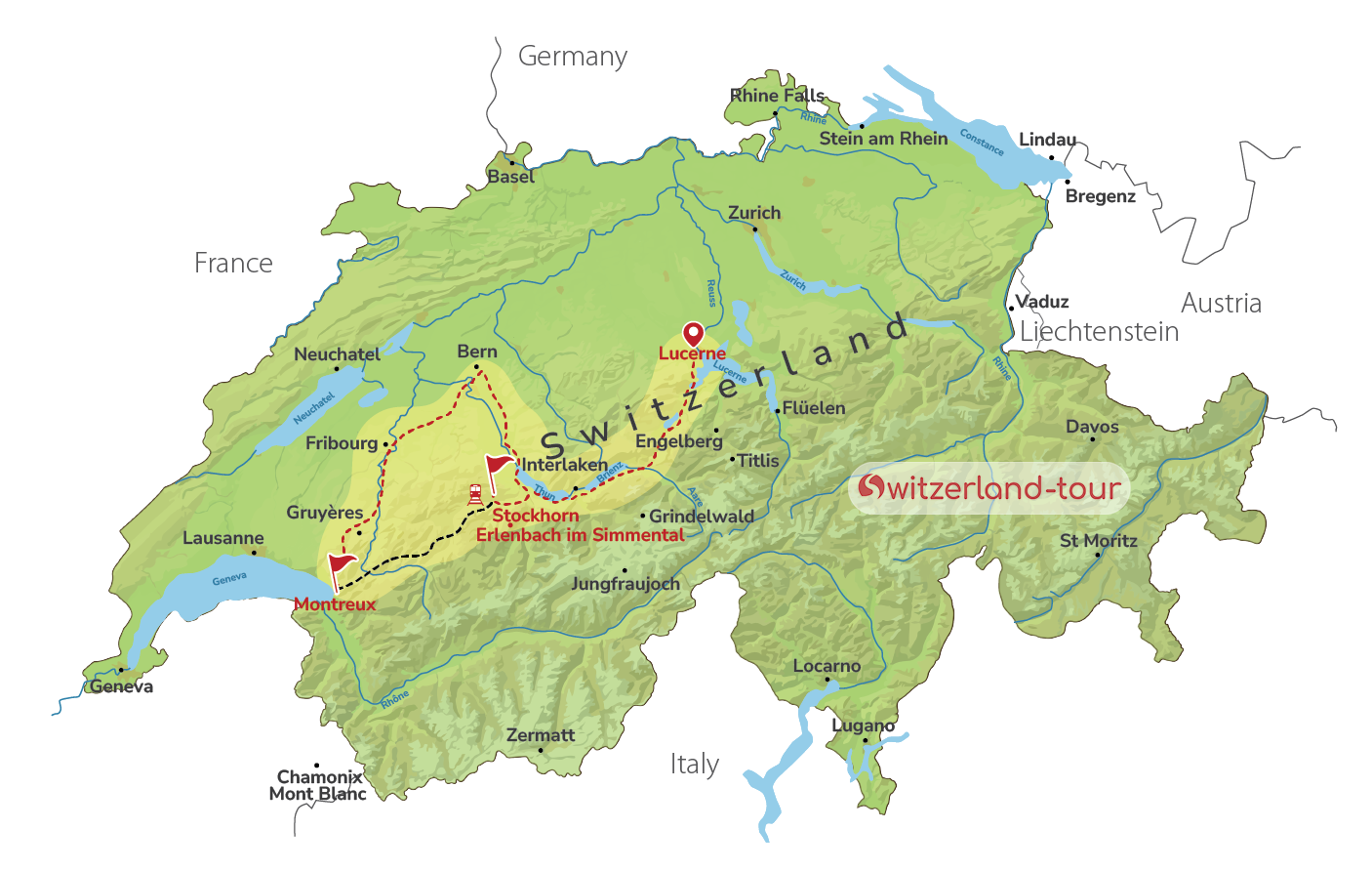 Scenic Switzerland with Golden Pass Express - Private Day Trip from Lucerne