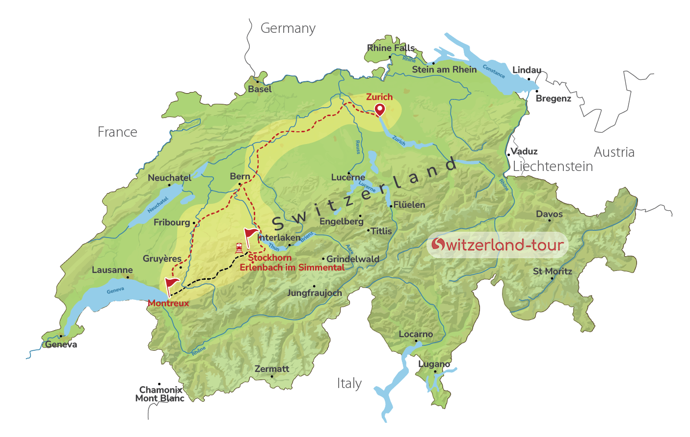 Scenic Switzerland with Golden Pass Express - Private Day Trip from Zurich