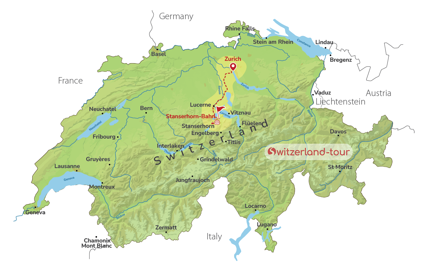 Swiss Panorama - Private Cabrio Experience through the Alps from Zurich