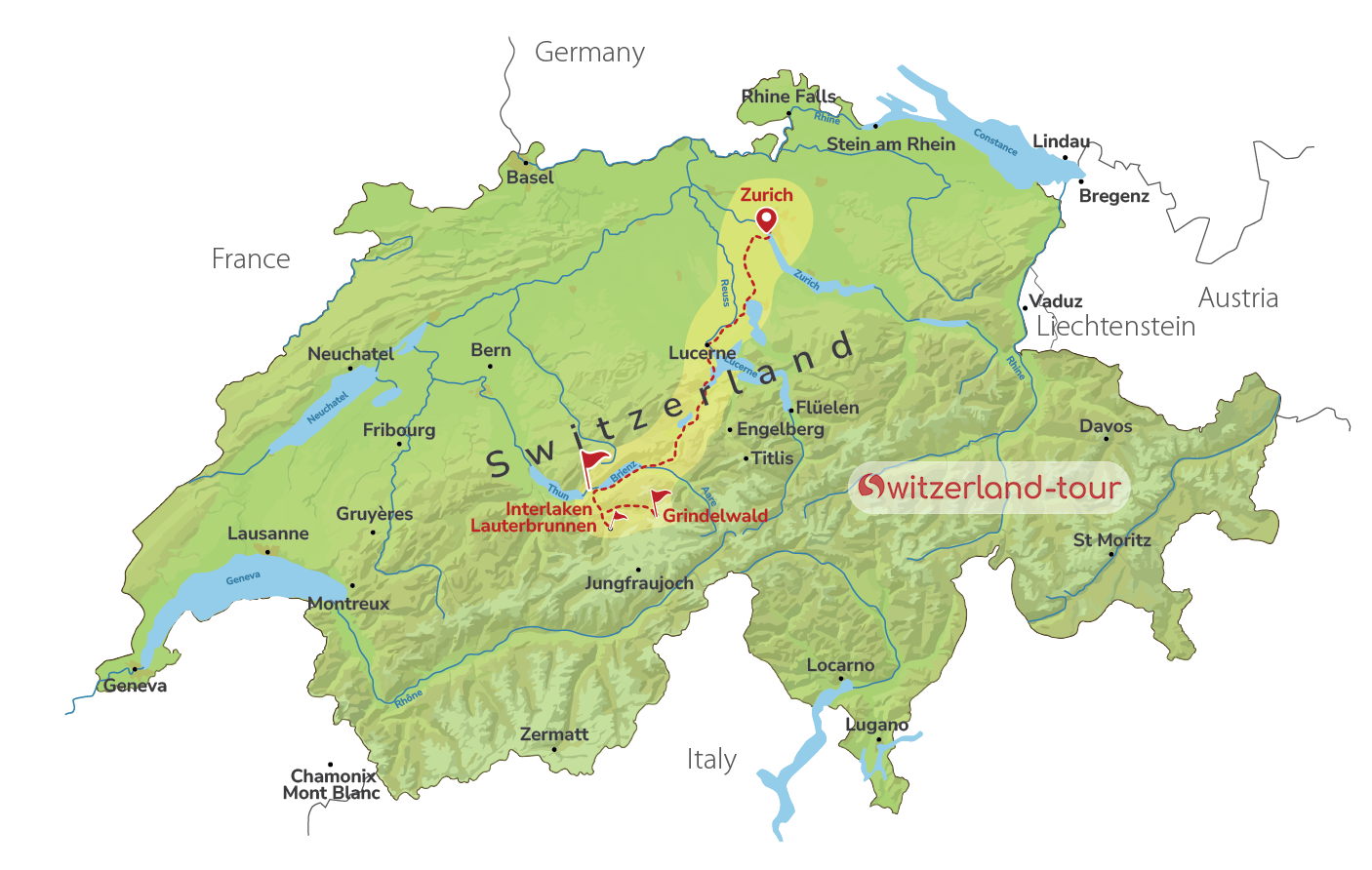 Trip to Interlaken, Lauterbrunnen & Grindelwald from Zurich