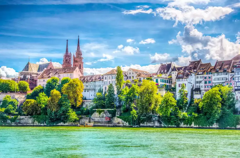 Riverside of Rhine in Basel