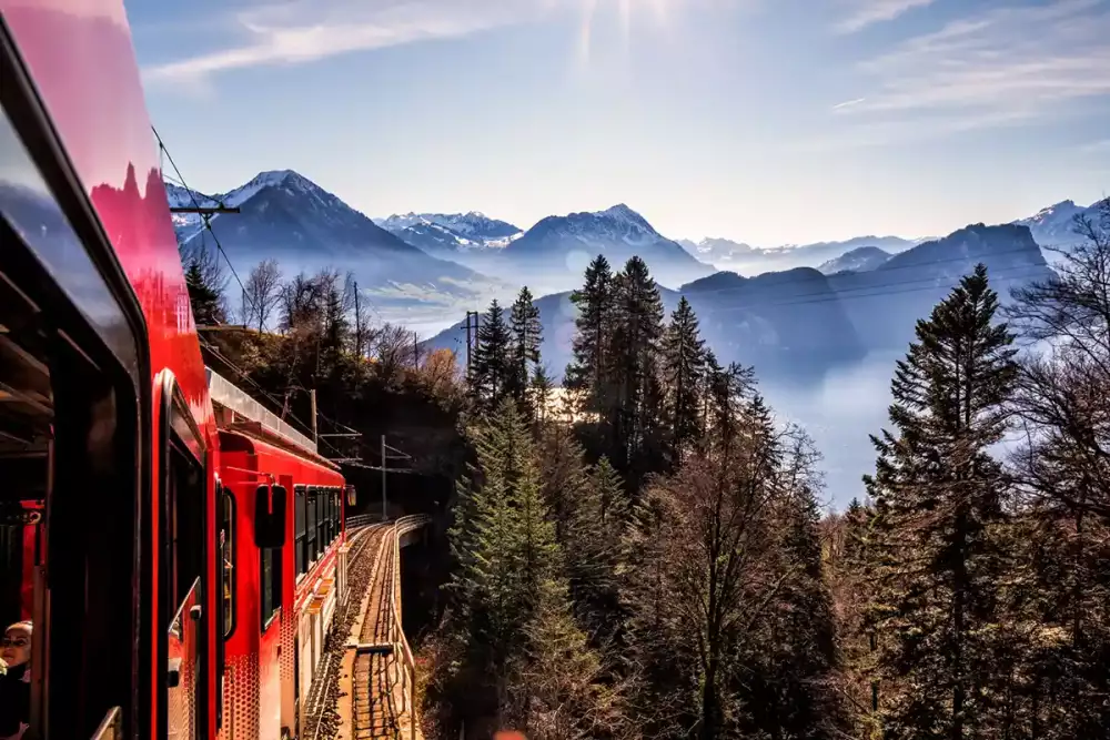 Cogwheel train up to Mt. Rigi