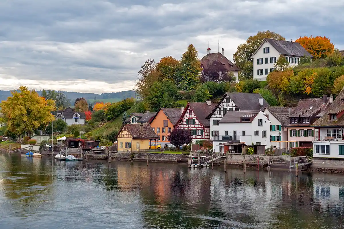 Stein am Rhein, a small historic town on the River Rhine