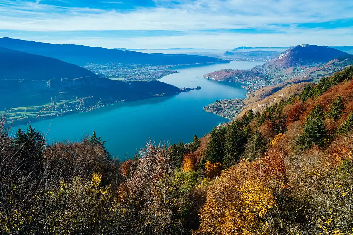 Beautiful Annecy Lake, known as Europe's cleanest lake