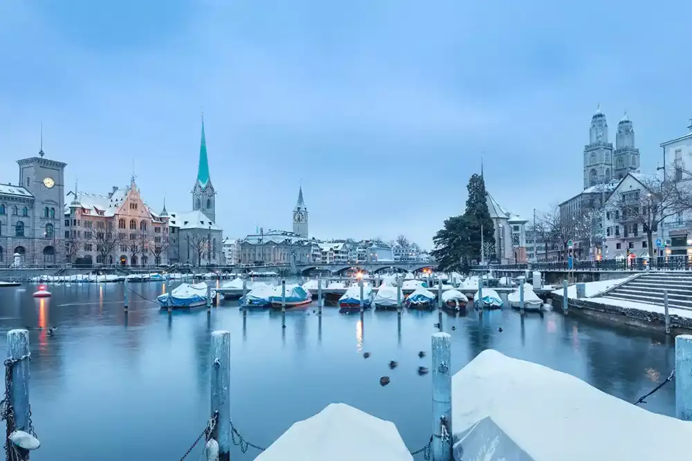 Winter landscape of Zurich